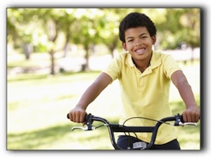 A boy riding cycle