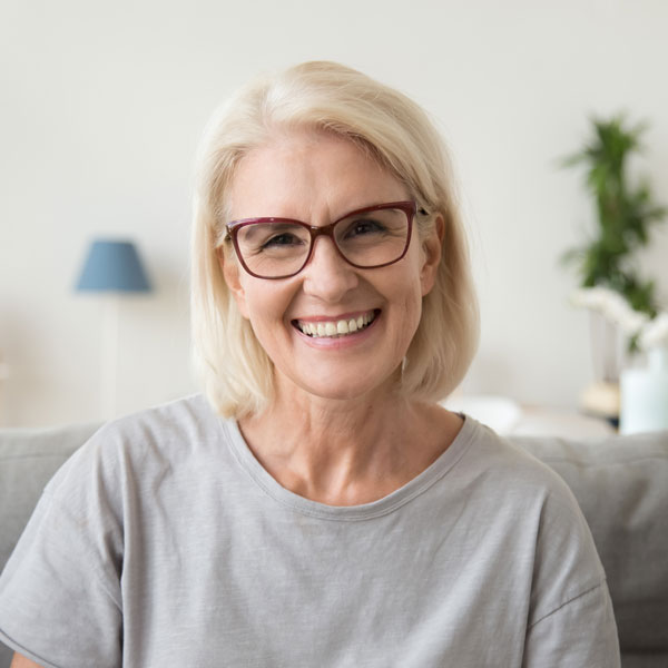 smiling middle aged woman